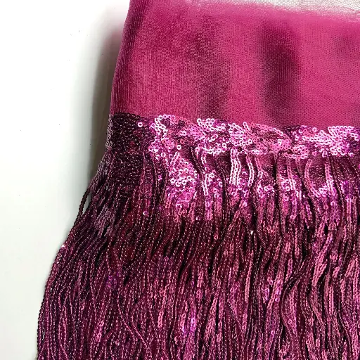 FLECOS - LENTEJULAS ROLLO - VIOLETA VINO - 20cm - 10 Yardas