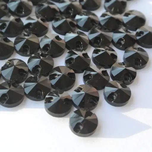 SEWON CRYSTAL - RIVIOLI - JET - 10mm - (x72)
